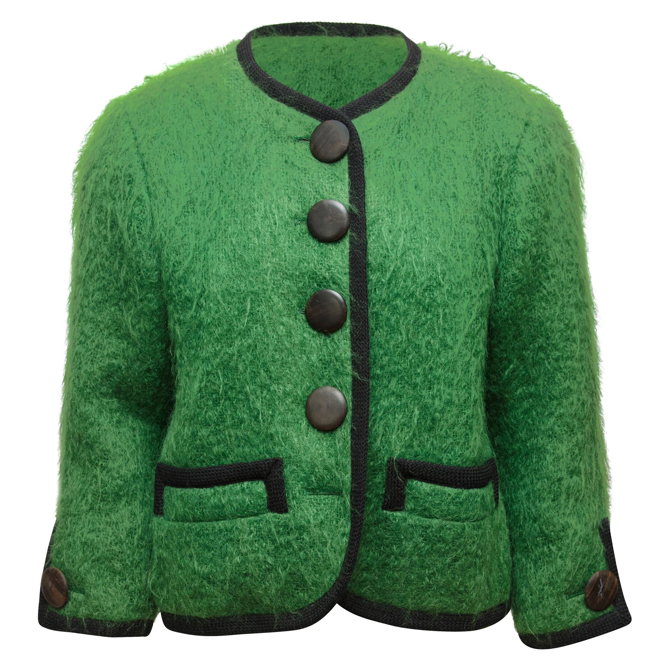 Yves Saint Laurent Rive Gauche Green Mohair Jacket