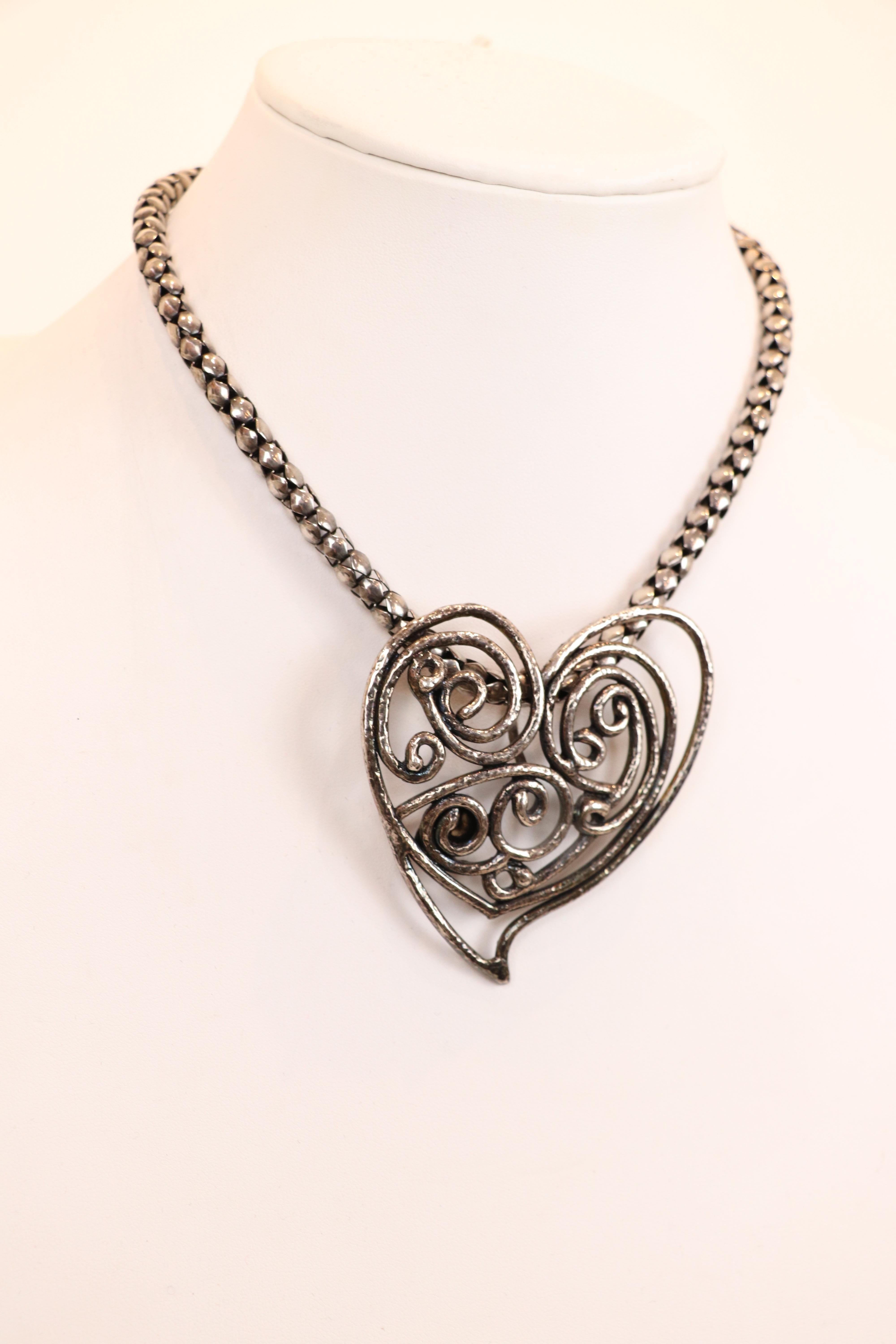 yves saint laurent heart necklace