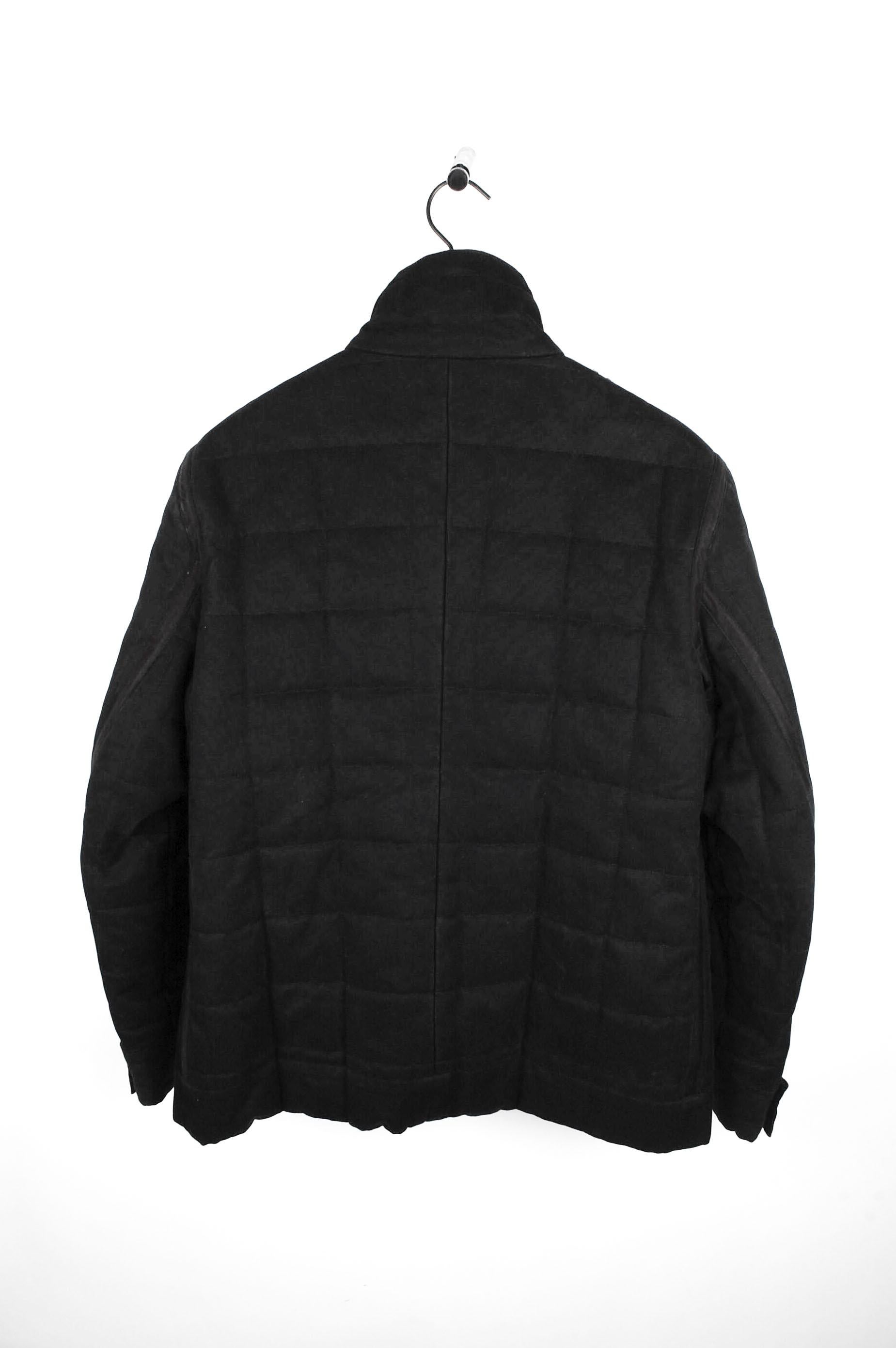 Yves Saint Laurent Rive Gauche Tom Ford Quilted Heavy Men Duty Jacket 52IT In Excellent Condition For Sale In Kaunas, LT