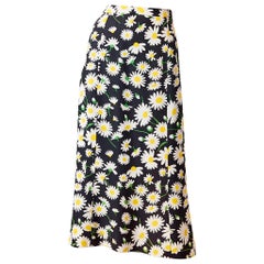 Yves Saint Laurent Rive Gauche Iconic Daisy Pattern Skirt