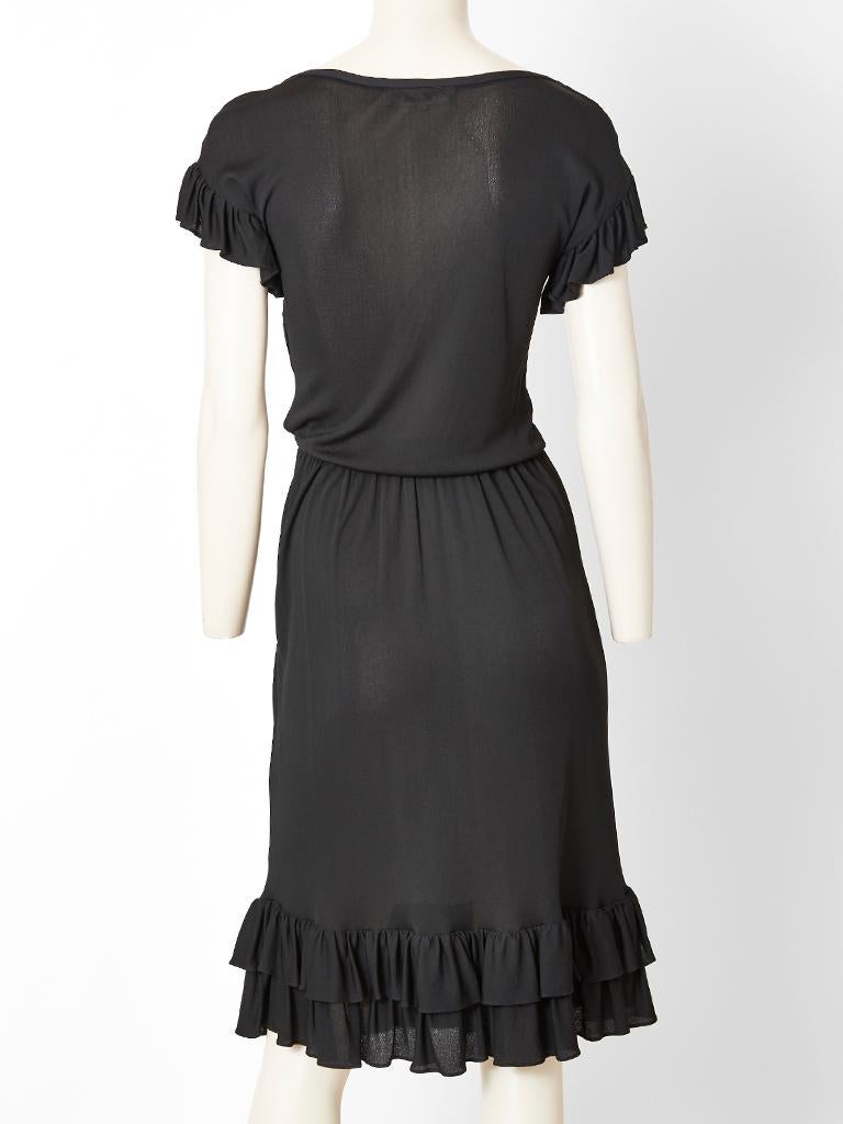Black Yves Saint Laurent Rive Gauche Jersey Dress  For Sale