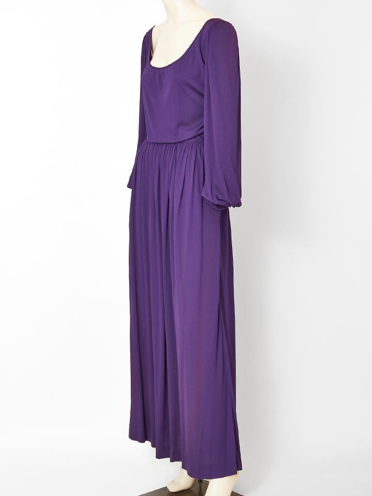 Purple Yves Saint Laurent Rive Gauche Jersey Gown