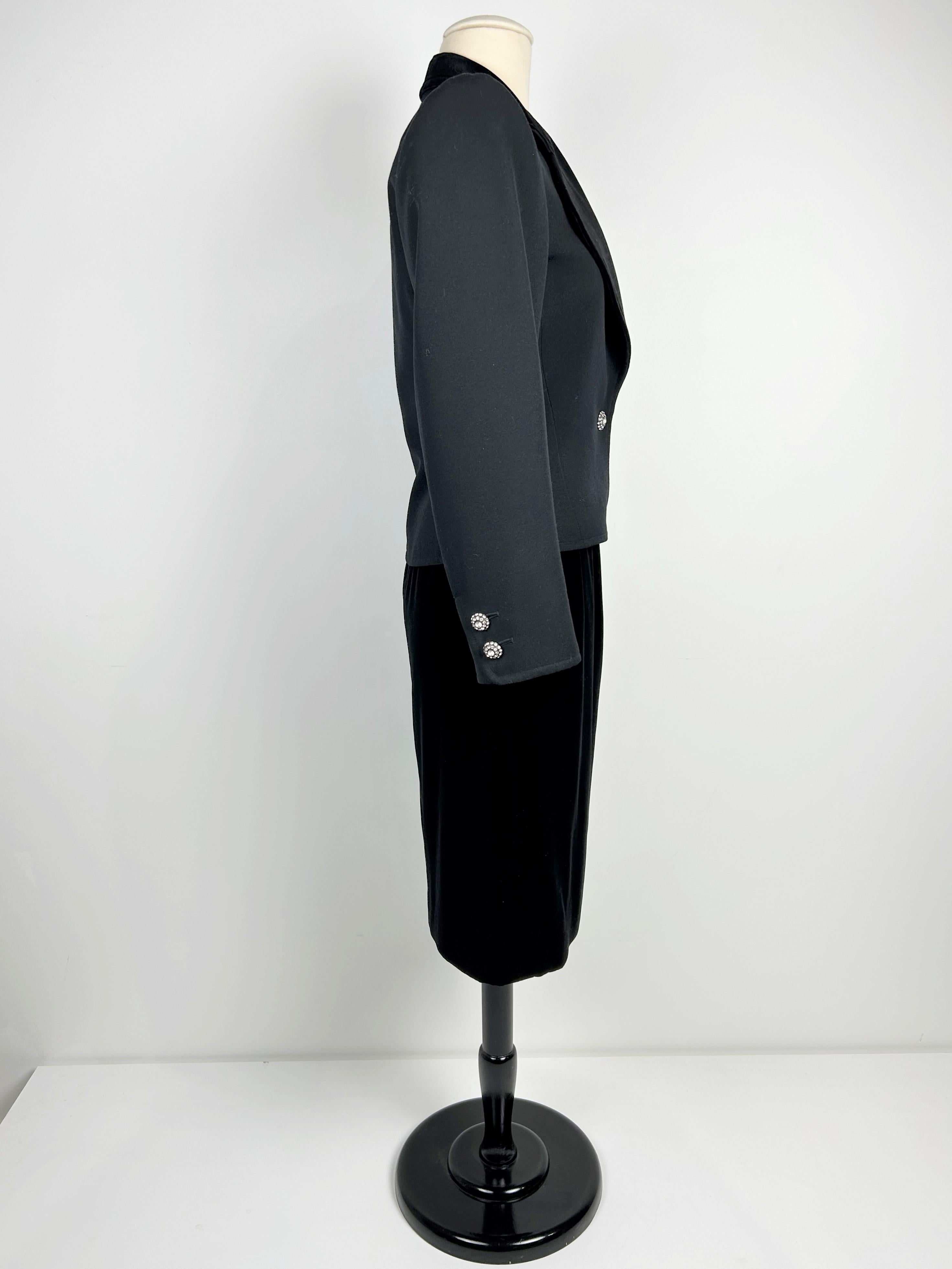 Yves Saint Laurent Rive gauche jewelery tuxedo set - Circa 1980-1985 12