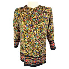 Yves Saint Laurent Rive Gauche Jewellery style printed damask tunic Circa 1980