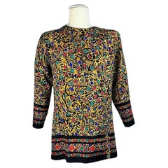 Yves Saint Laurent Rive Gauche Jewellery style printed damask tunic Circa 1980
