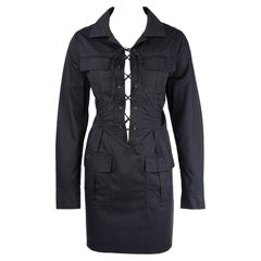 Yves Saint Laurent Rive Gauche Lace-Up Safari Shirt Dress, circa 2007, FR44