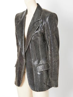 Yves Saint Laurent Rive Gauche Laser Cut Leather Blazer