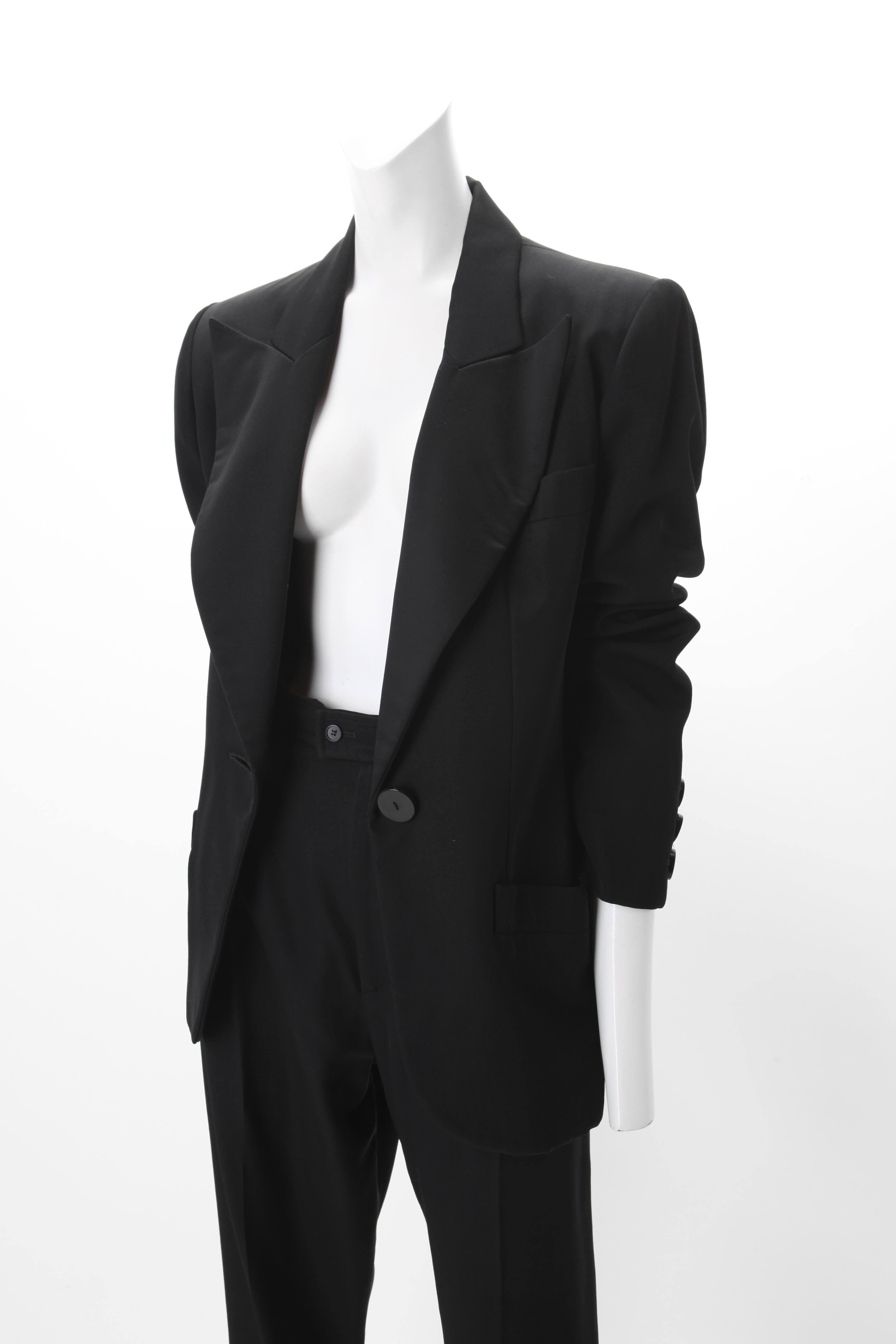 Yves Saint Laurent Rive Gauche Black Wool 2pc Le Smoking  Tuxedo EU sz 40

Trouser waist 30