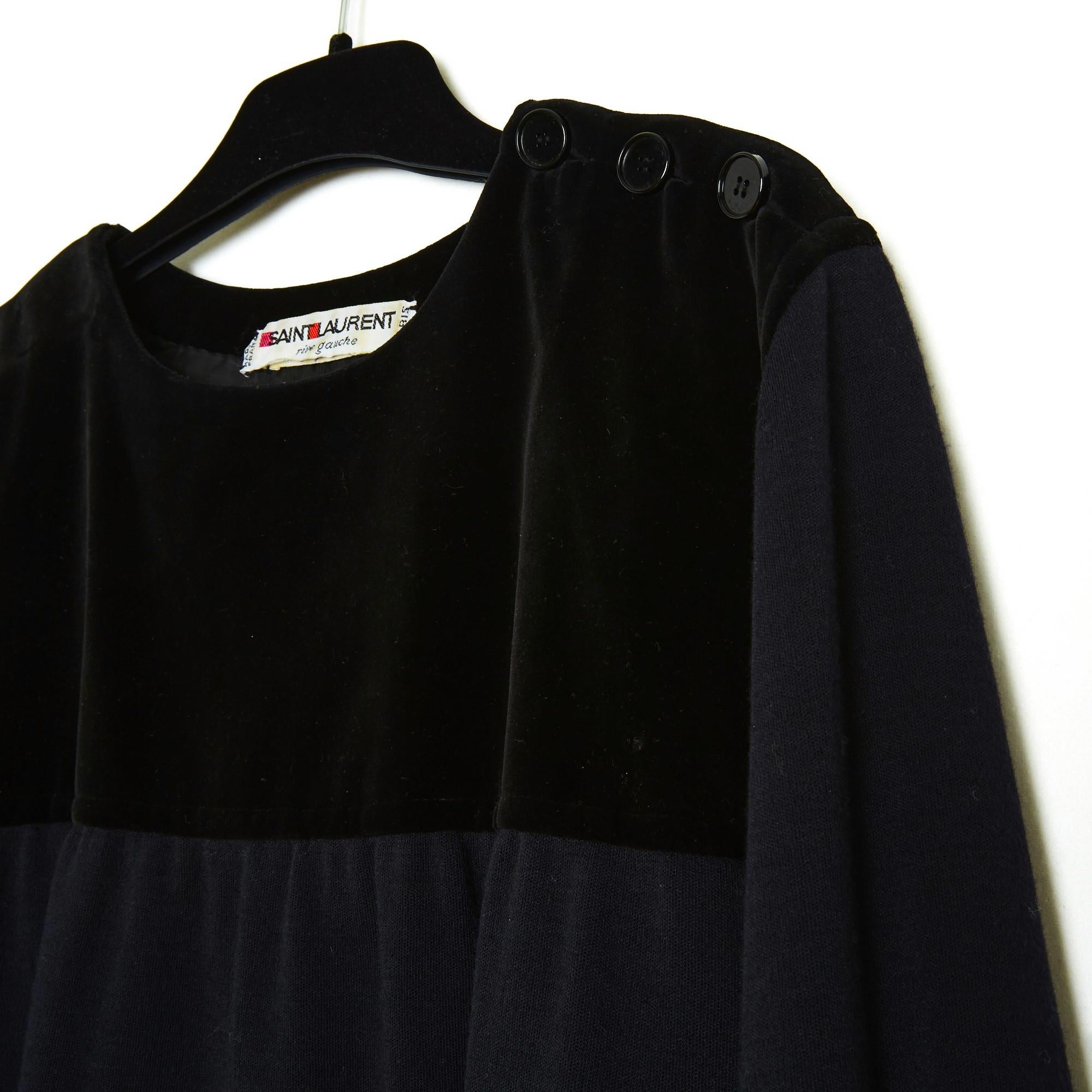 Yves Saint Laurent Rive Gauche Kleines schwarzes Kleid FR36 für Damen oder Herren im Angebot