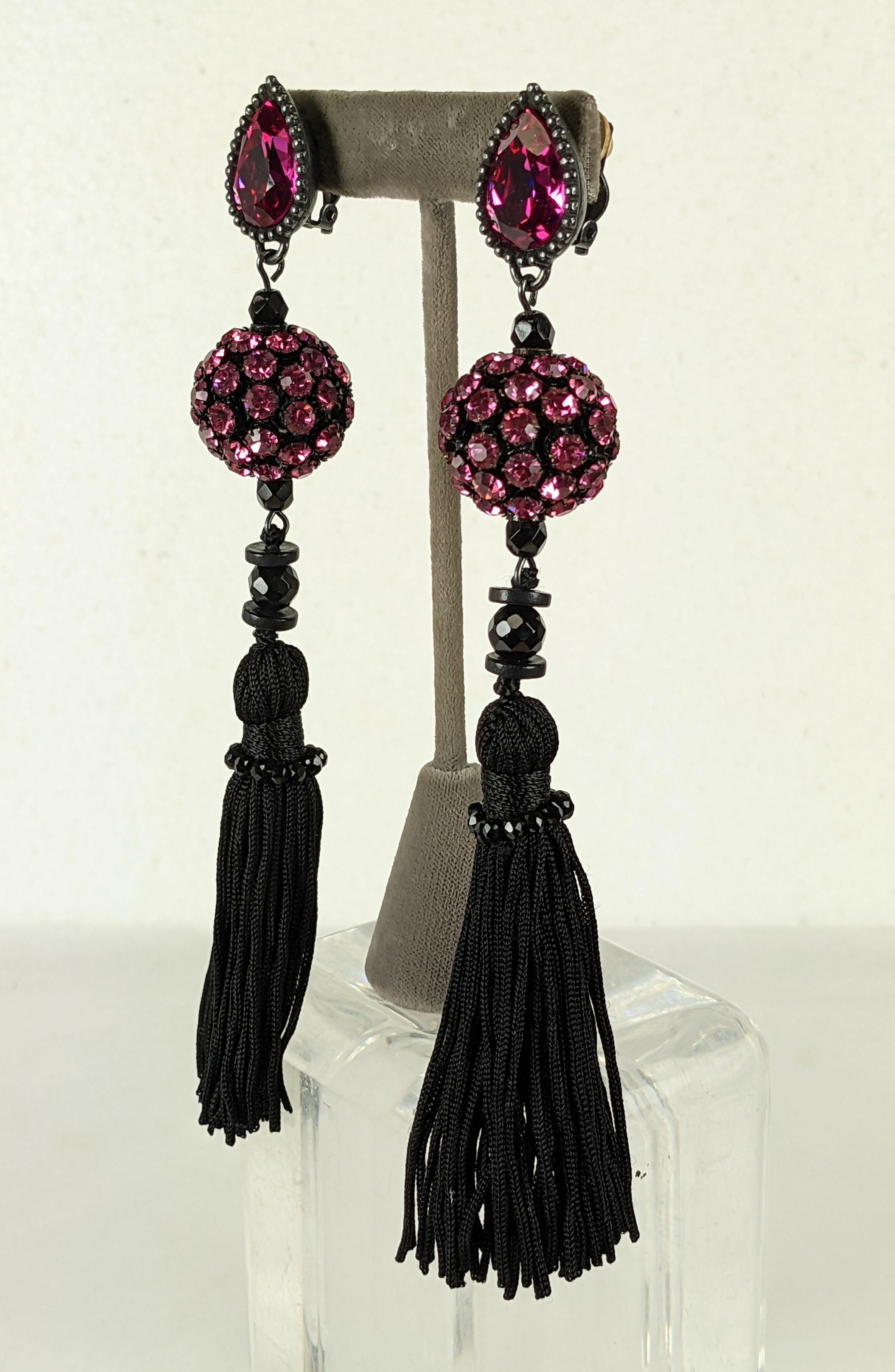 Yves Saint Laurent Rive Gauche Long Earrings In Excellent Condition For Sale In New York, NY