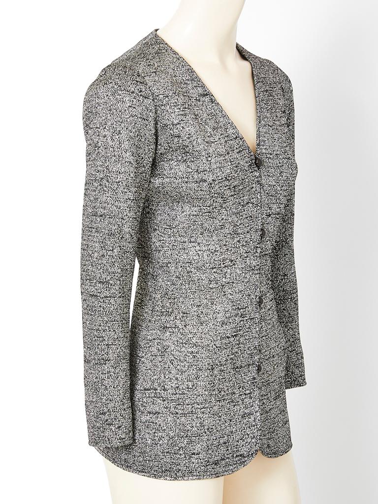 Yves Saint Laurent Rive Gauche Lurex Knit Fitted Cardigan For Sale at ...