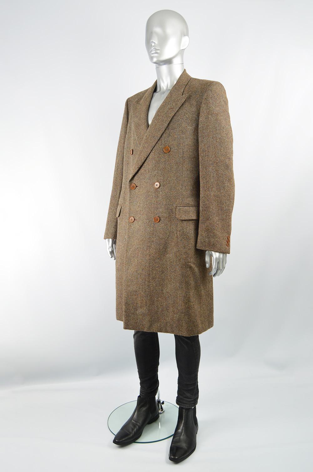Yves Saint Laurent Rive Gauche Men's Alpaca & Virgin Wool Tweed Overcoat, 1970s 2