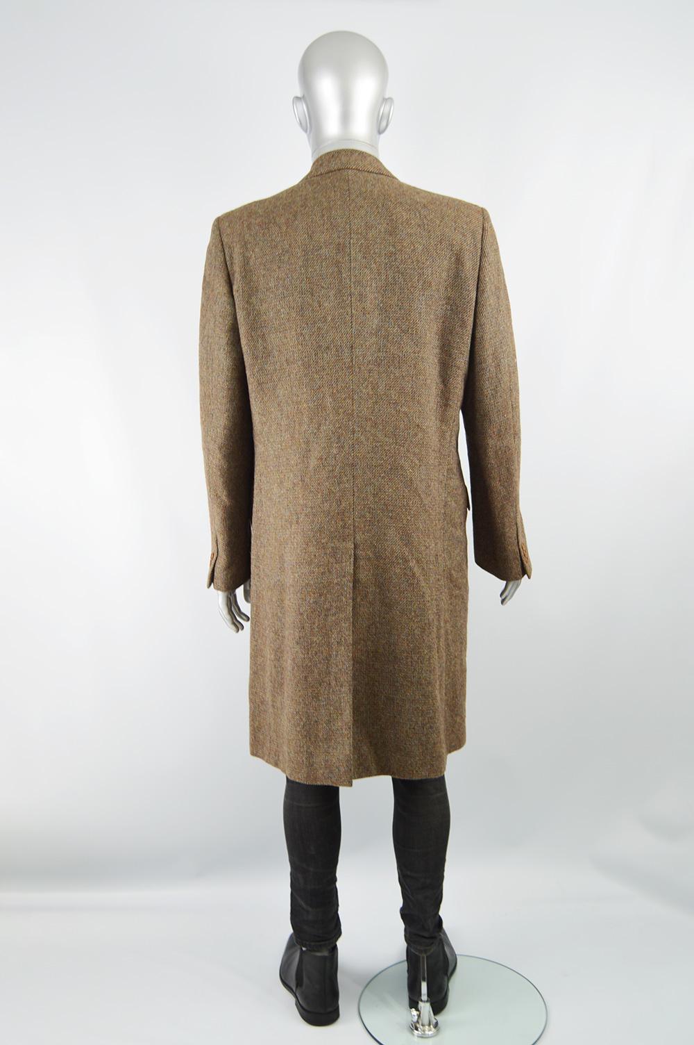 Yves Saint Laurent Rive Gauche Men's Alpaca & Virgin Wool Tweed Overcoat, 1970s 3