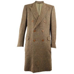 Vintage Yves Saint Laurent Rive Gauche Men's Alpaca & Virgin Wool Tweed Overcoat, 1970s