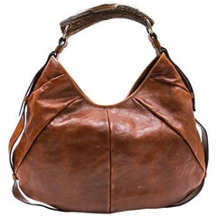 Yves Saint Laurent Rive Gauche Borsa 'Monbassa' in pelle marrone granulata
