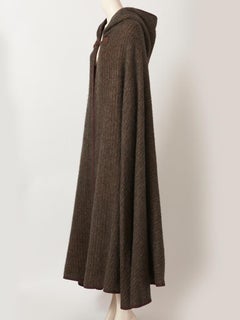Yves Saint Laurent Rive Gauche Moroccan Inspired Hooded Wool Cape 1970's