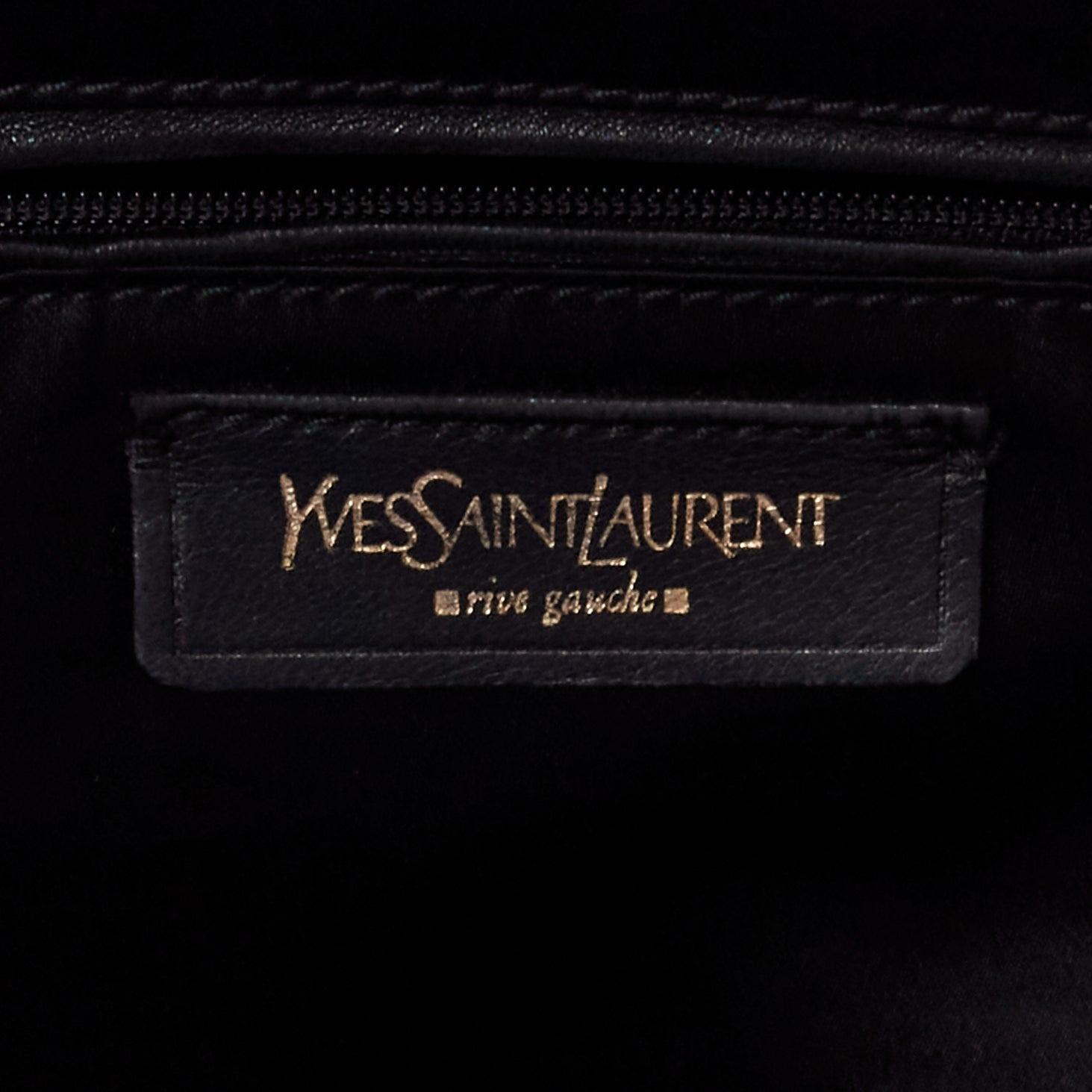 YVES SAINT LAURENT Rive Gauche Muse dark green leather GHW satchel bag 7