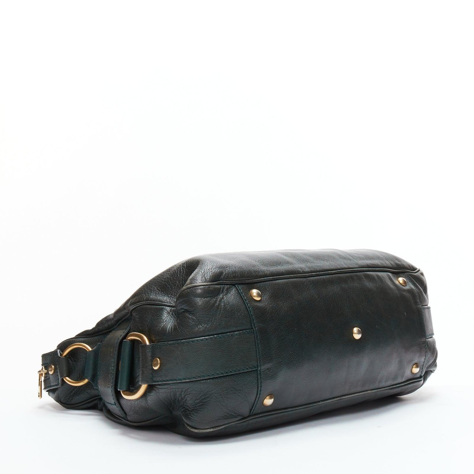 YVES SAINT LAURENT Rive Gauche Muse dark green leather GHW satchel bag 3