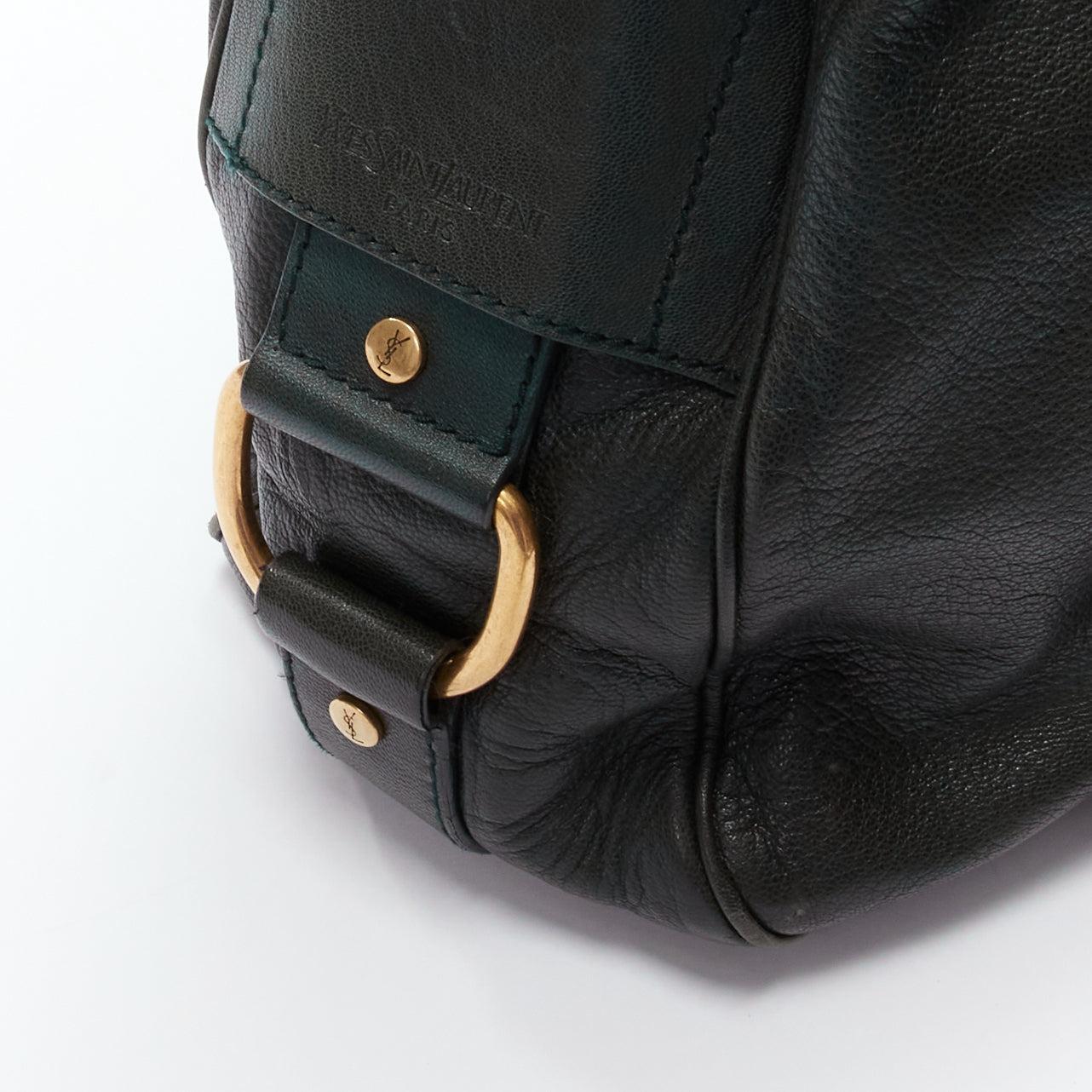 YVES SAINT LAURENT Rive Gauche Muse dark green leather GHW satchel bag 5