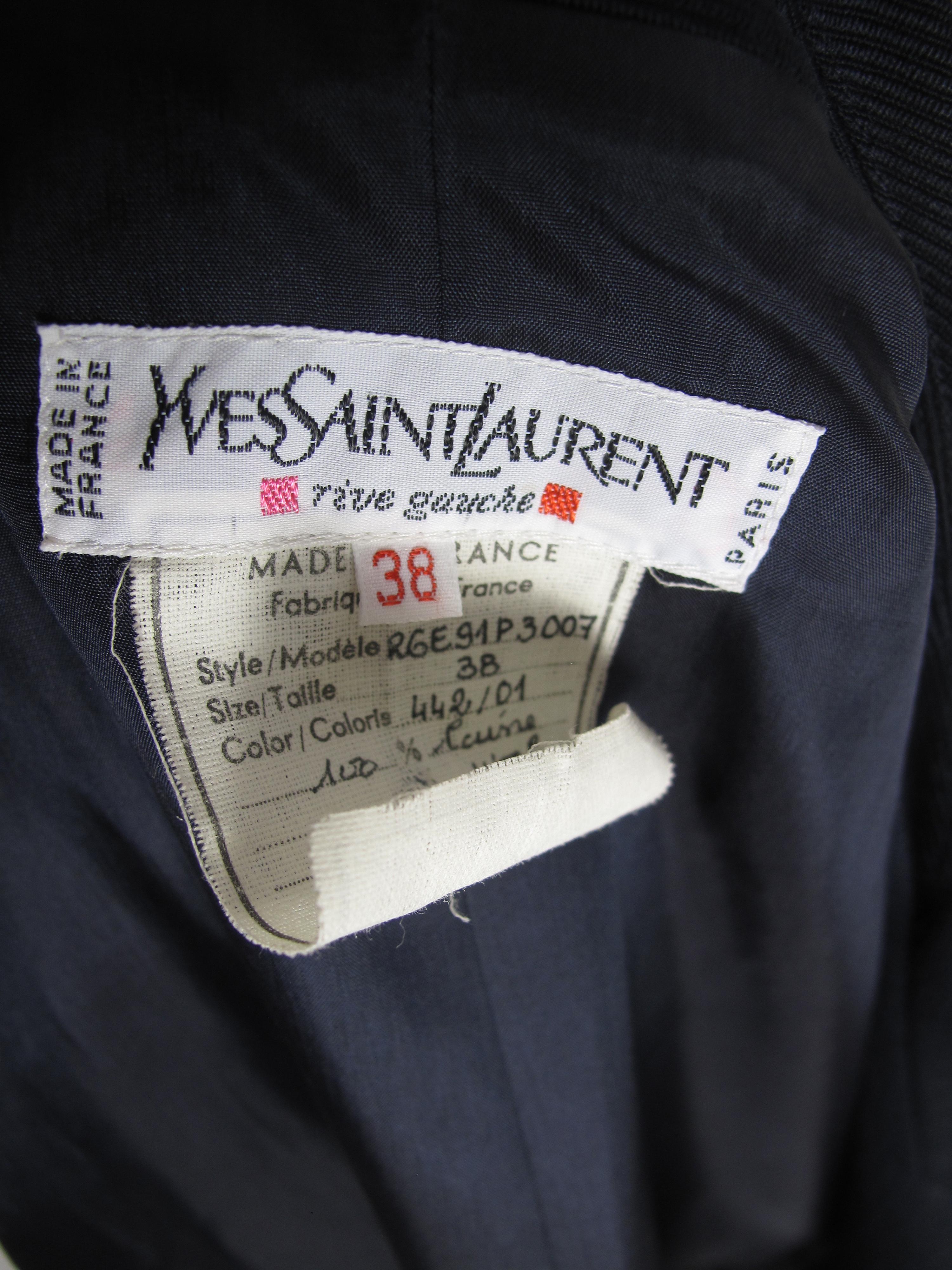 Black Yves Saint Laurent Rive Gauche Navy Blazer