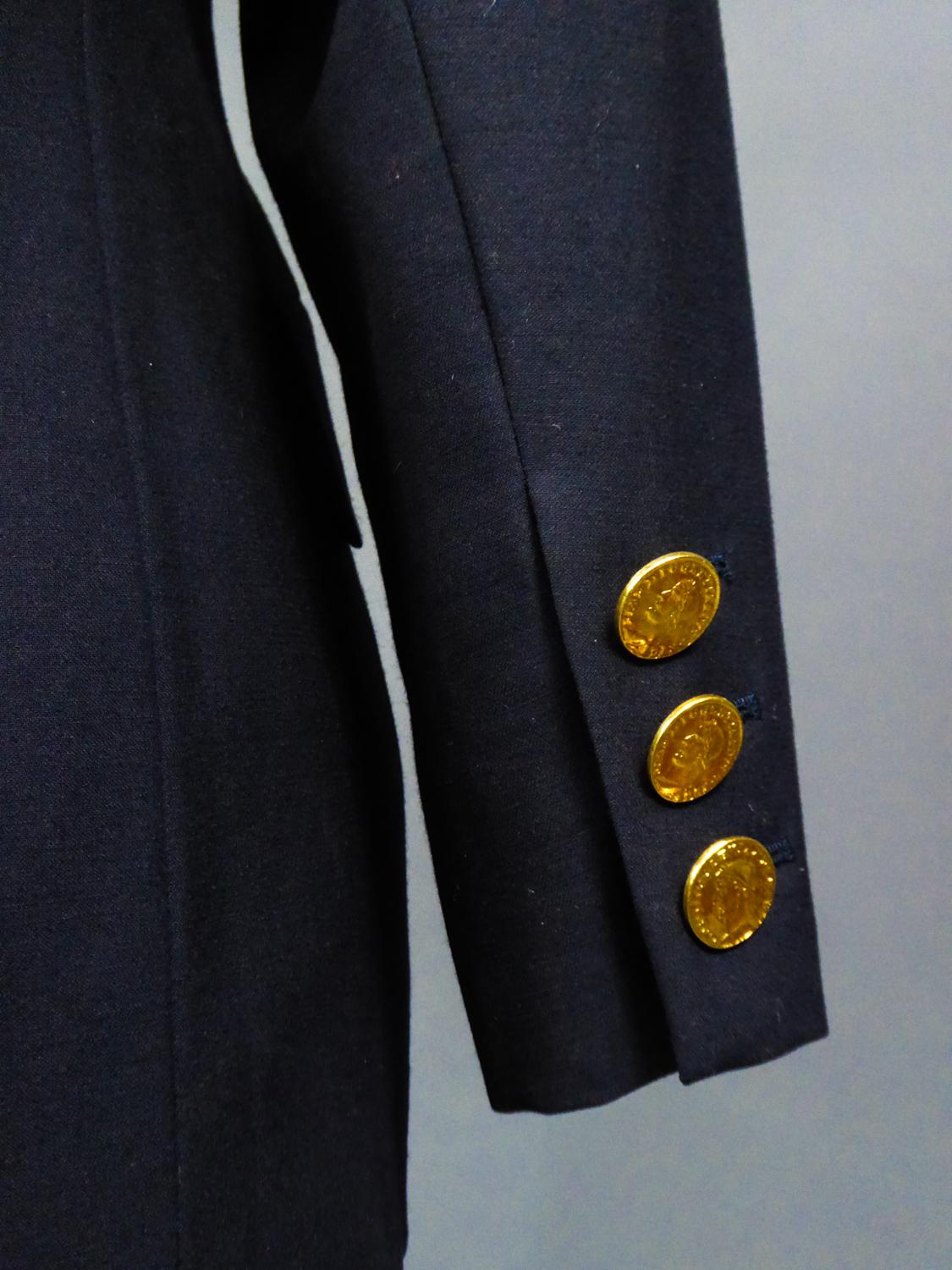 Yves Saint Laurent Rive Gauche Navy Jacket Circa 1990 For Sale 8