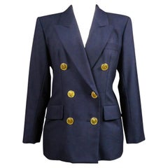 Yves Saint Laurent Rive Gauche Marineblaue Jacke Circa 1990