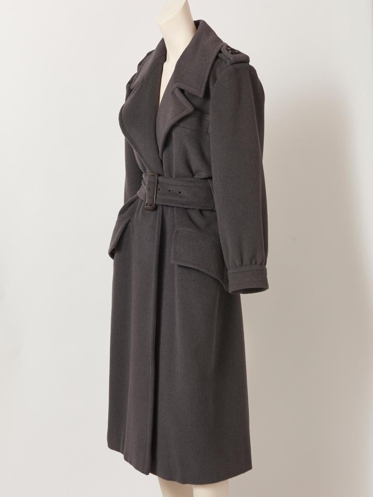 Yves Saint Laurent Rive Gauche Oversize Belted Coat In Good Condition For Sale In New York, NY