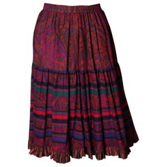 Yves saint Laurent Rive Gauche Paisley Print Skirt