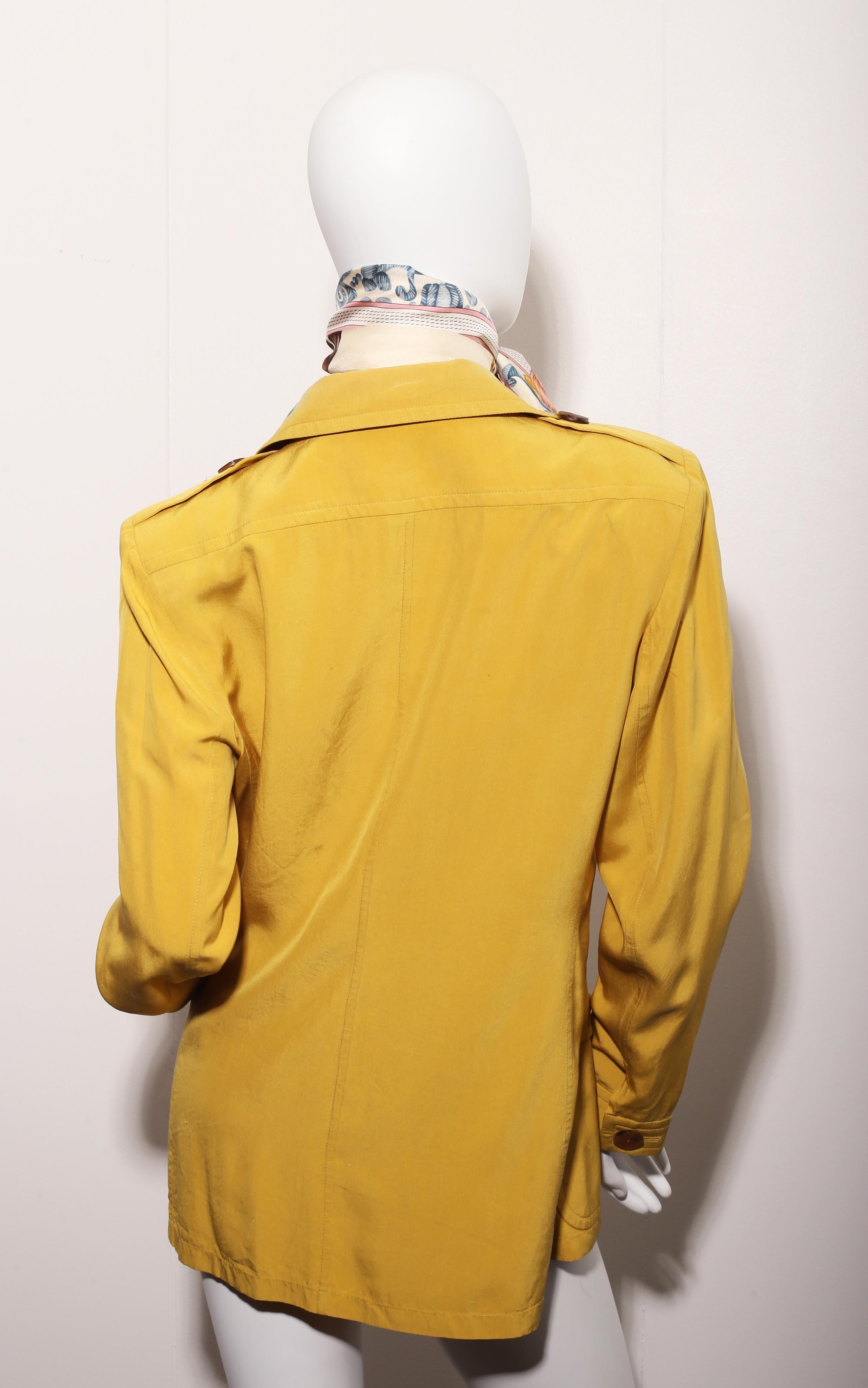 Yves Saint Laurent Rive Gauche pale chartreuse Safari  jacket In Good Condition In  Bilbao, ES