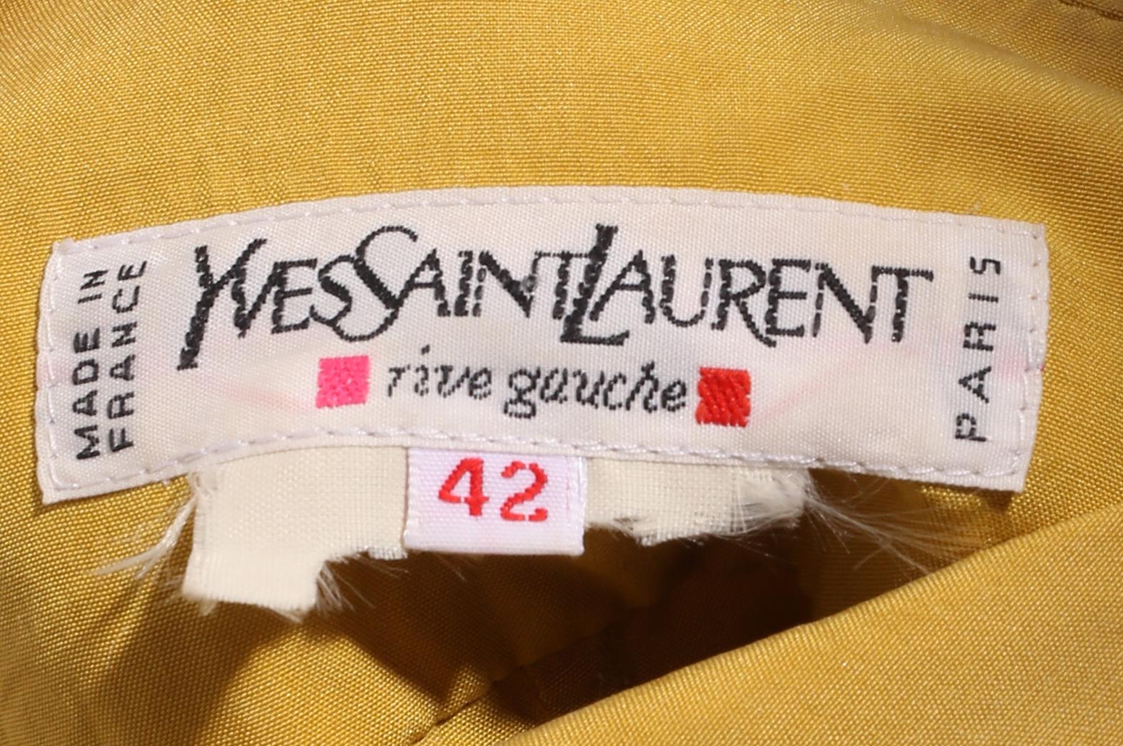 Yves Saint Laurent Rive Gauche pale chartreuse Safari  jacket 1