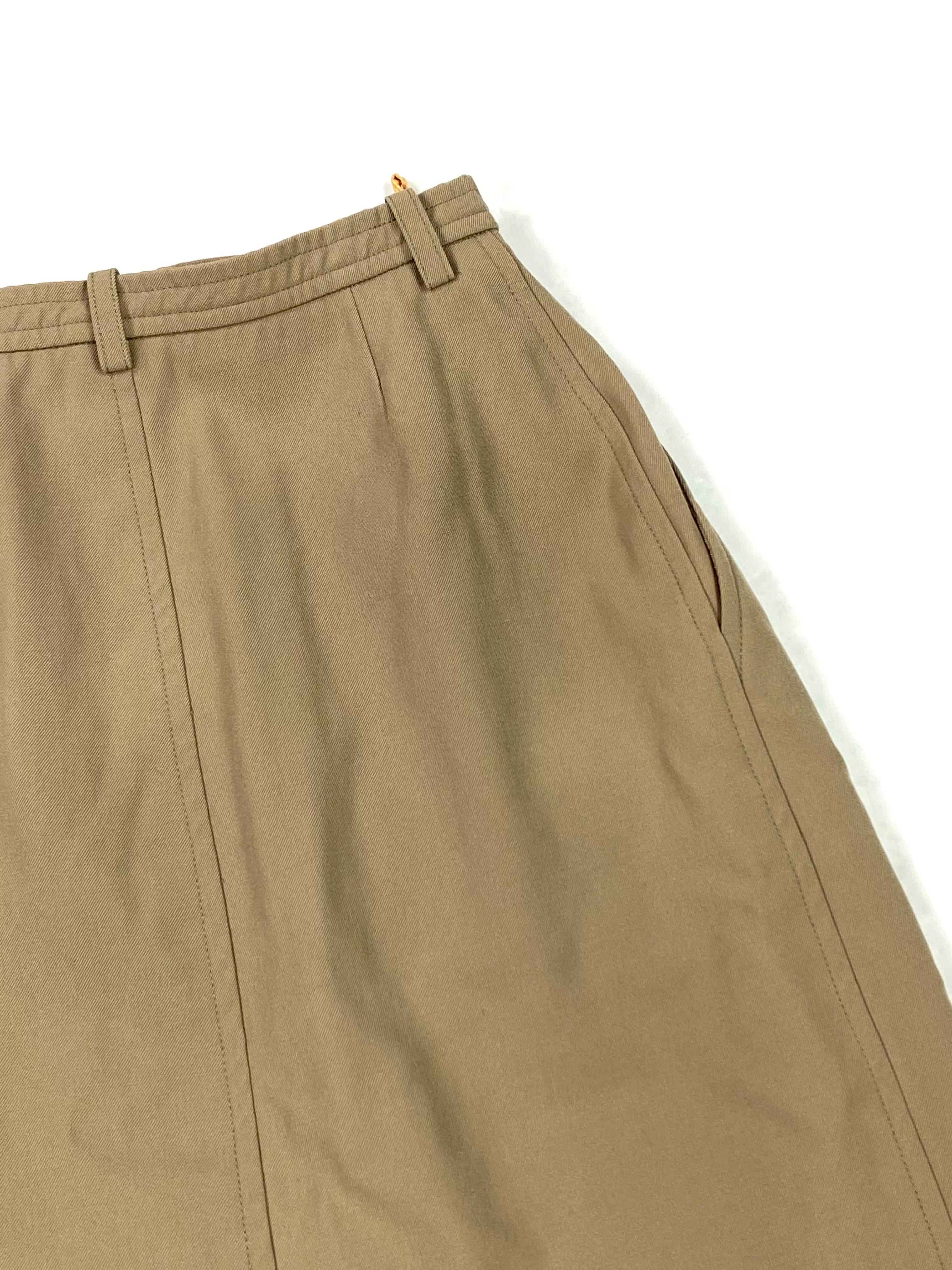 Yves Saint Laurent Rive Gauche Paris Brown Skirt, Size 36 For Sale 7