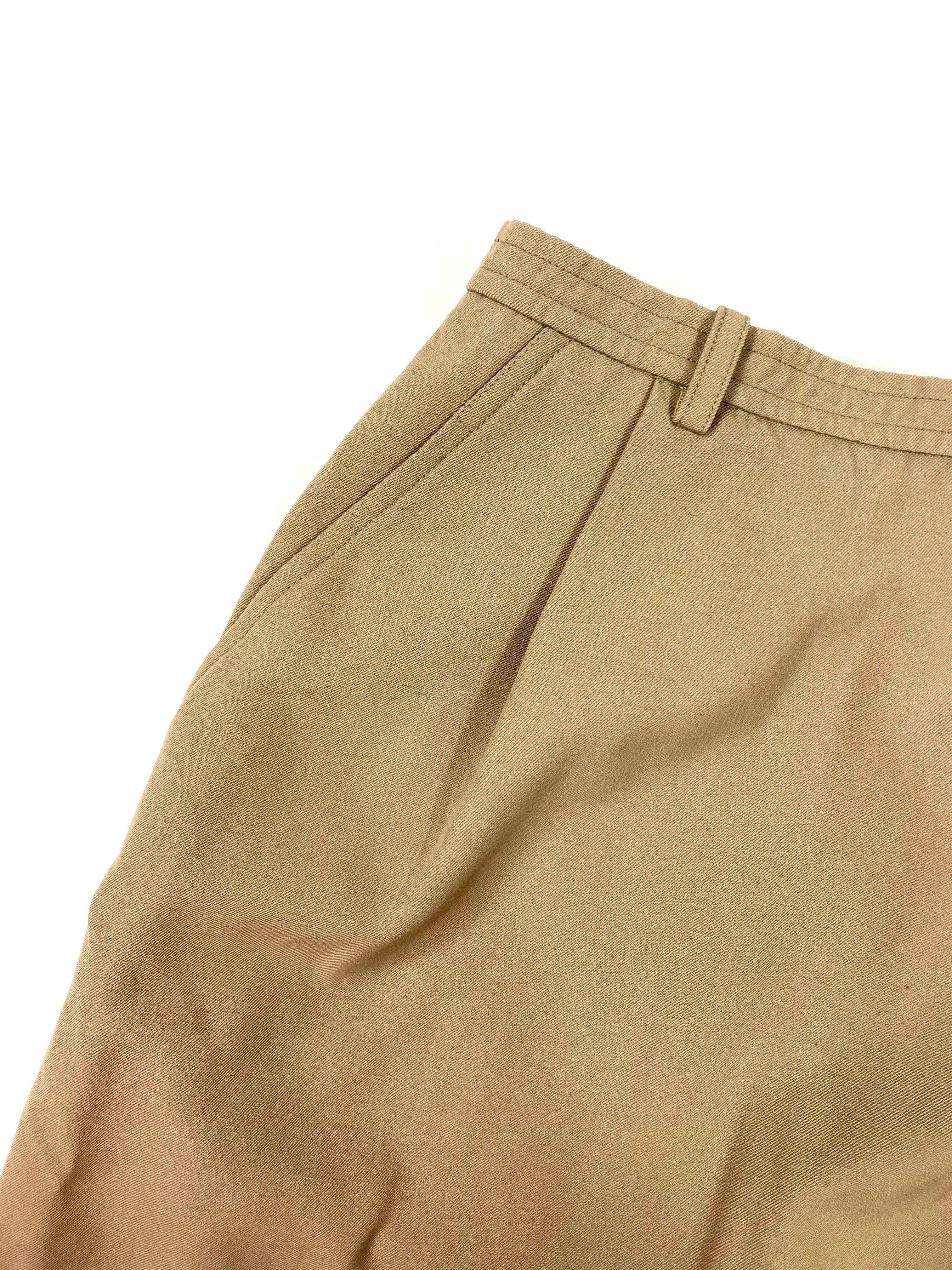 Yves Saint Laurent Rive Gauche Paris Brown Skirt, Size 36 In Excellent Condition For Sale In Beverly Hills, CA