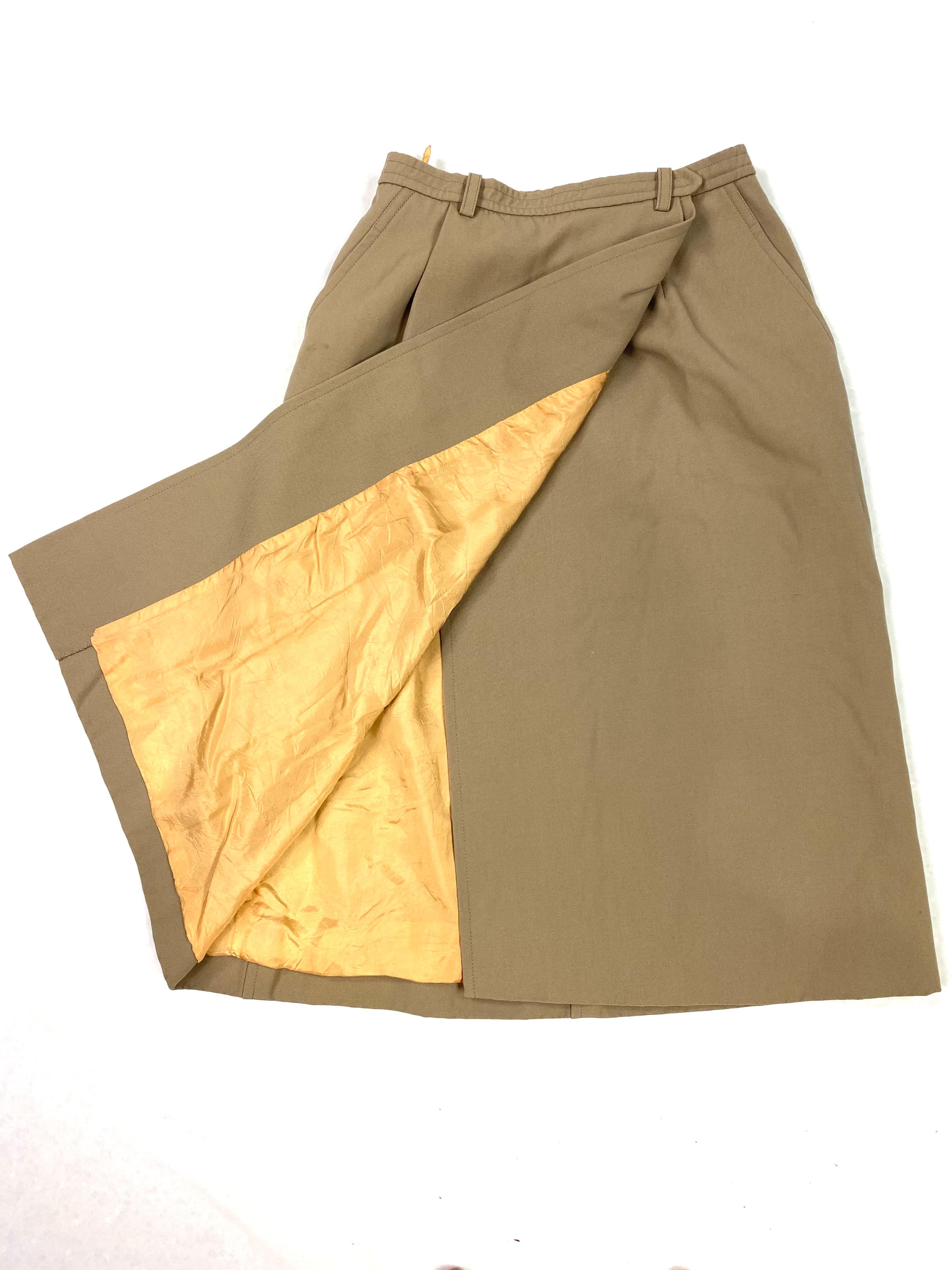 Yves Saint Laurent Rive Gauche Paris Brown Skirt, Size 36 For Sale 1