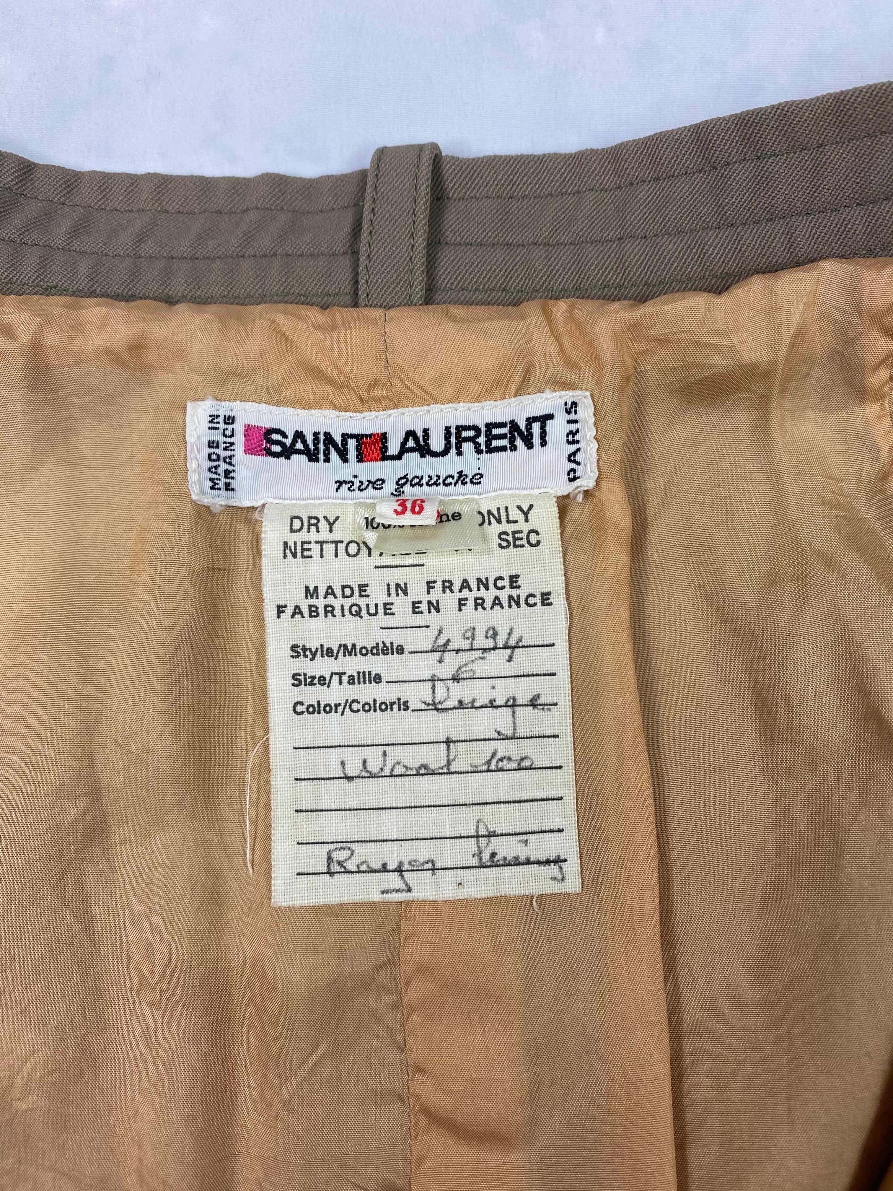 Yves Saint Laurent Rive Gauche Paris Brown Skirt, Size 36 For Sale 2