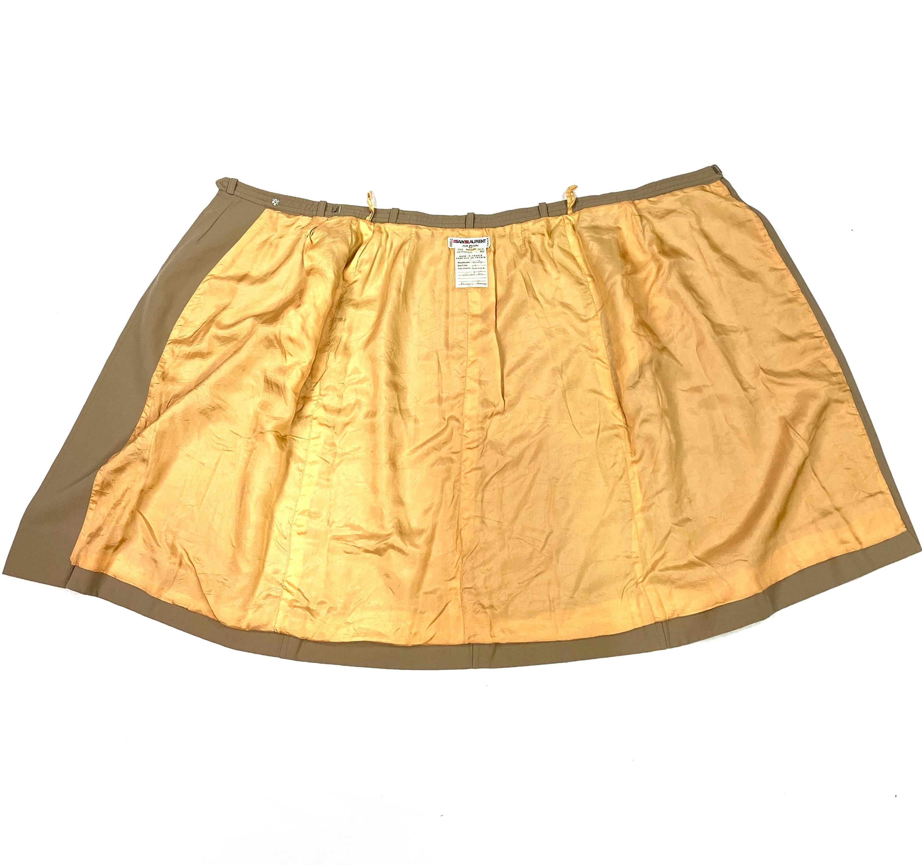 Yves Saint Laurent Rive Gauche Paris Brown Skirt, Size 36 For Sale 3