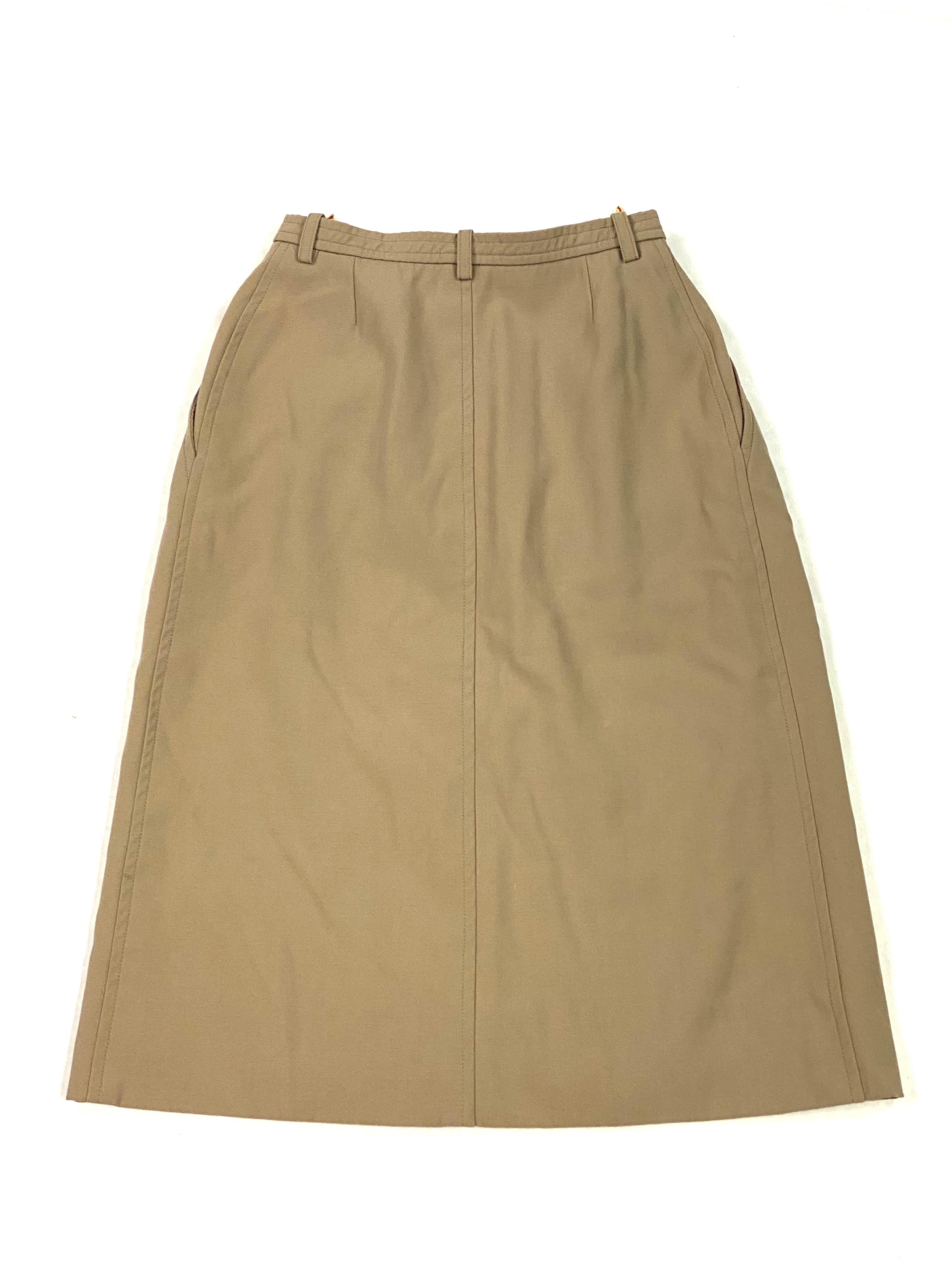 Yves Saint Laurent Rive Gauche Paris Brown Skirt, Size 36 For Sale 5