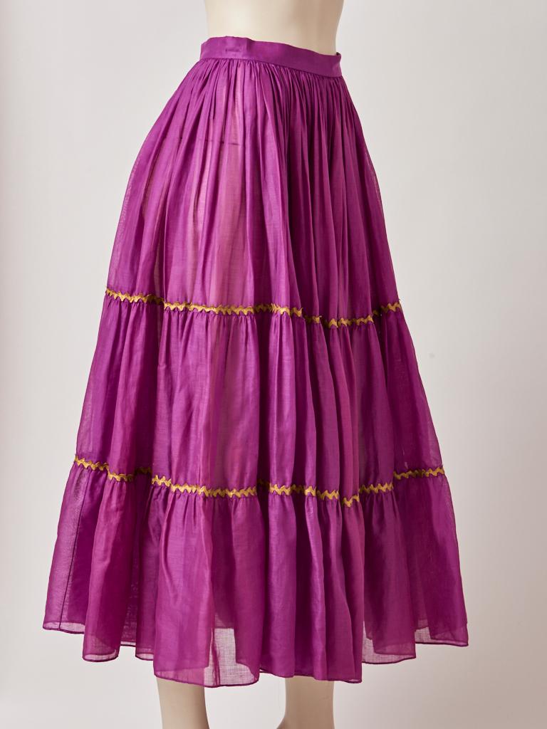 rick rack room on Yves Saint Laurent Rive Gauche Peasant Skirt With Gold Rick Rack For Sale At 1stdibs