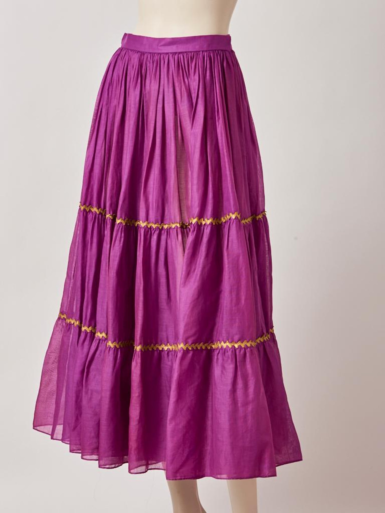 rick rack room on Yves Saint Laurent Rive Gauche Peasant Skirt With Gold Rick Rack For Sale At 1stdibs