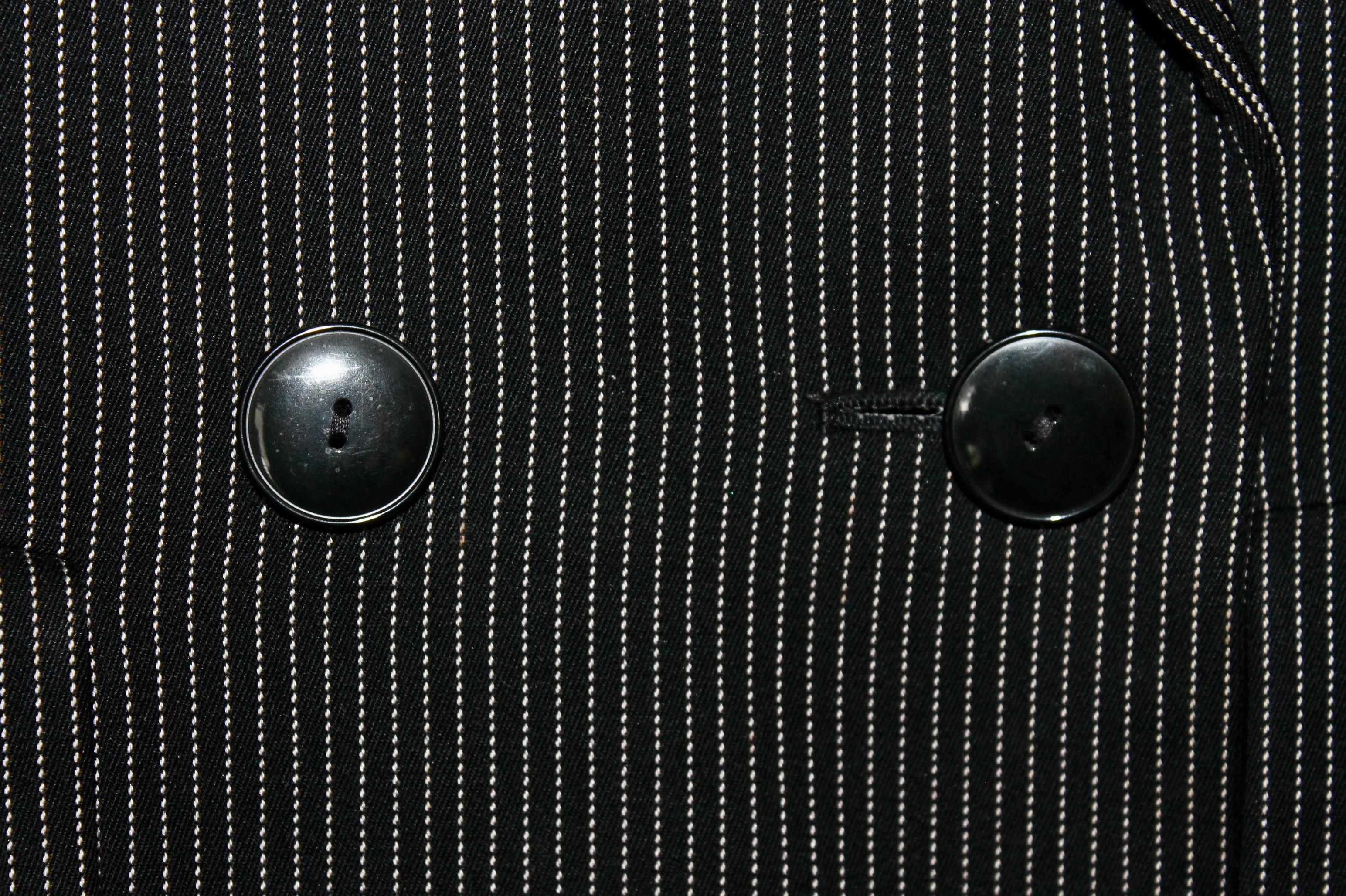 Yves Saint Laurent Rive Gauche Pin Strip Pants Suit 1980's For Sale 6