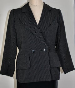 Yves Saint Laurent Rive Gauche Pin Strip Pants Suit 1980's