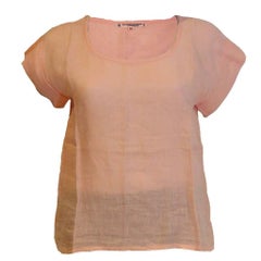 Yves Saint Laurent Rive Gauche Pink Linen Top