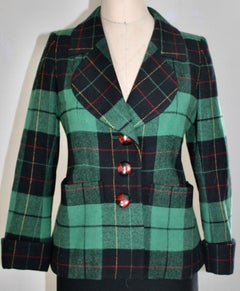Yves Saint Laurent Rive Gauche Plaid Jacket 1990's