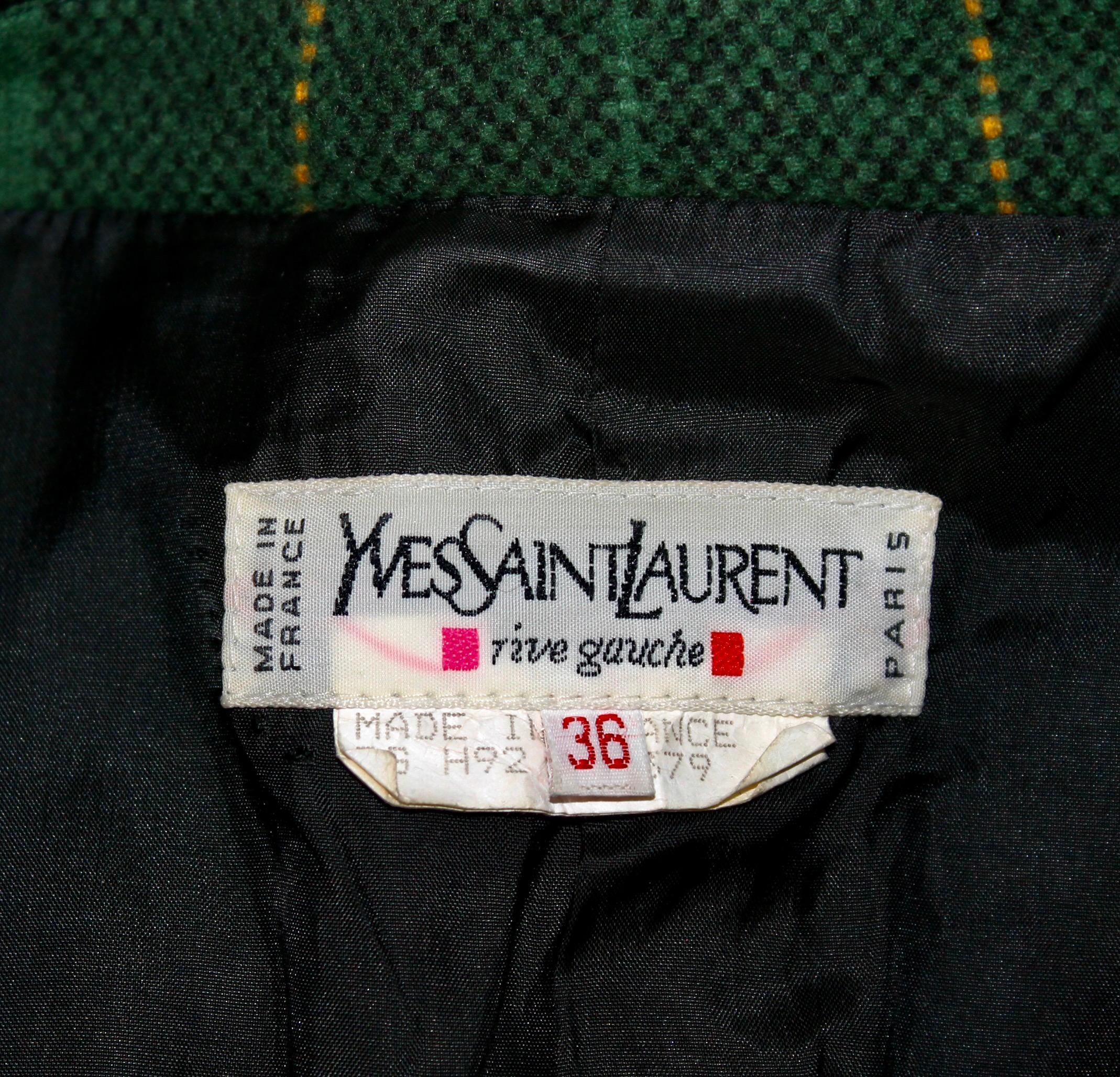 Veste à carreaux Yves Saint Laurent Rive Gauche des années 1990 en vente 5