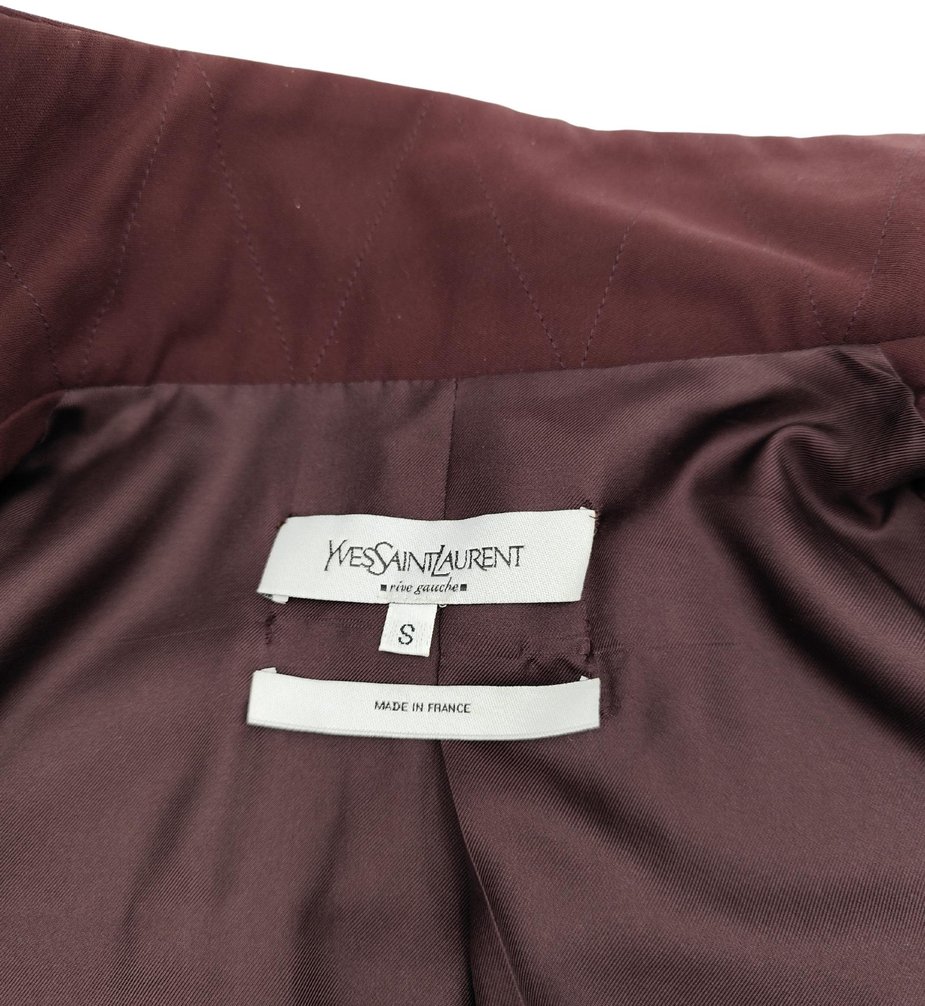 Yves Saint Laurent rive gauche purple silk jacket For Sale 4