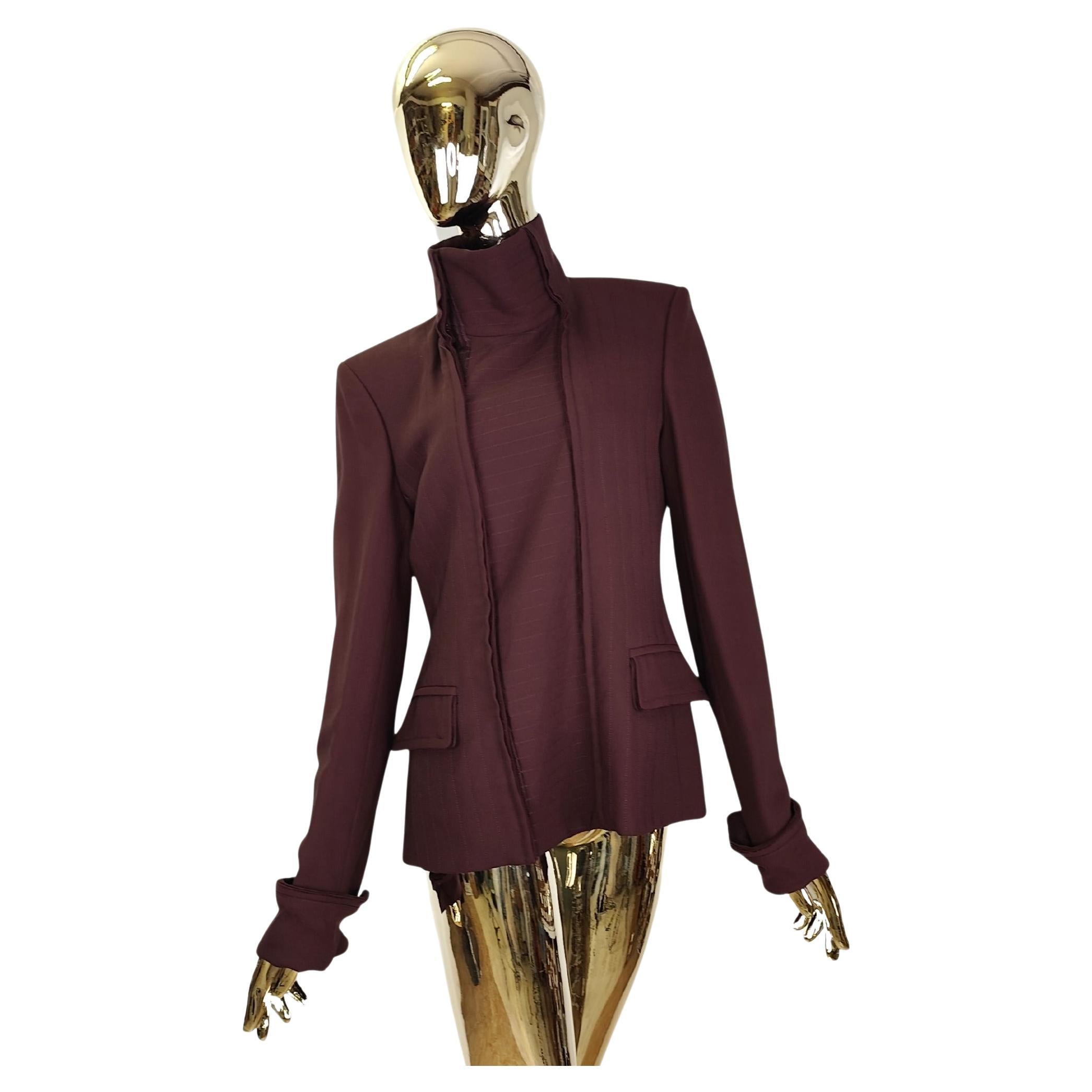 Yves Saint Laurent rive gauche purple silk jacket For Sale