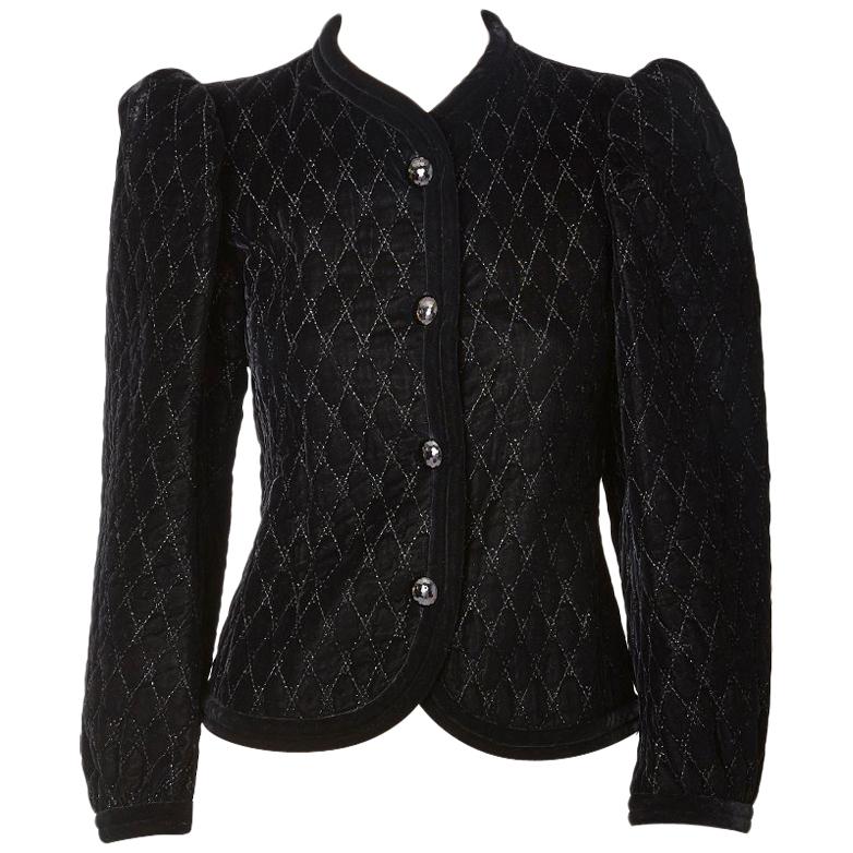 Yves Saint Laurent Rive Gauche Quilted Velvet Jacket