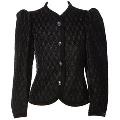 Yves Saint Laurent Rive Gauche Quilted Velvet Jacket