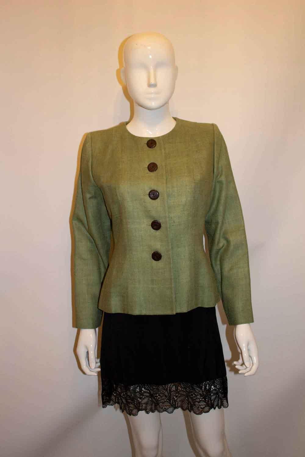 Yves Saint Laurent Rive Gauche Raw Silk Jacket In Good Condition For Sale In London, GB