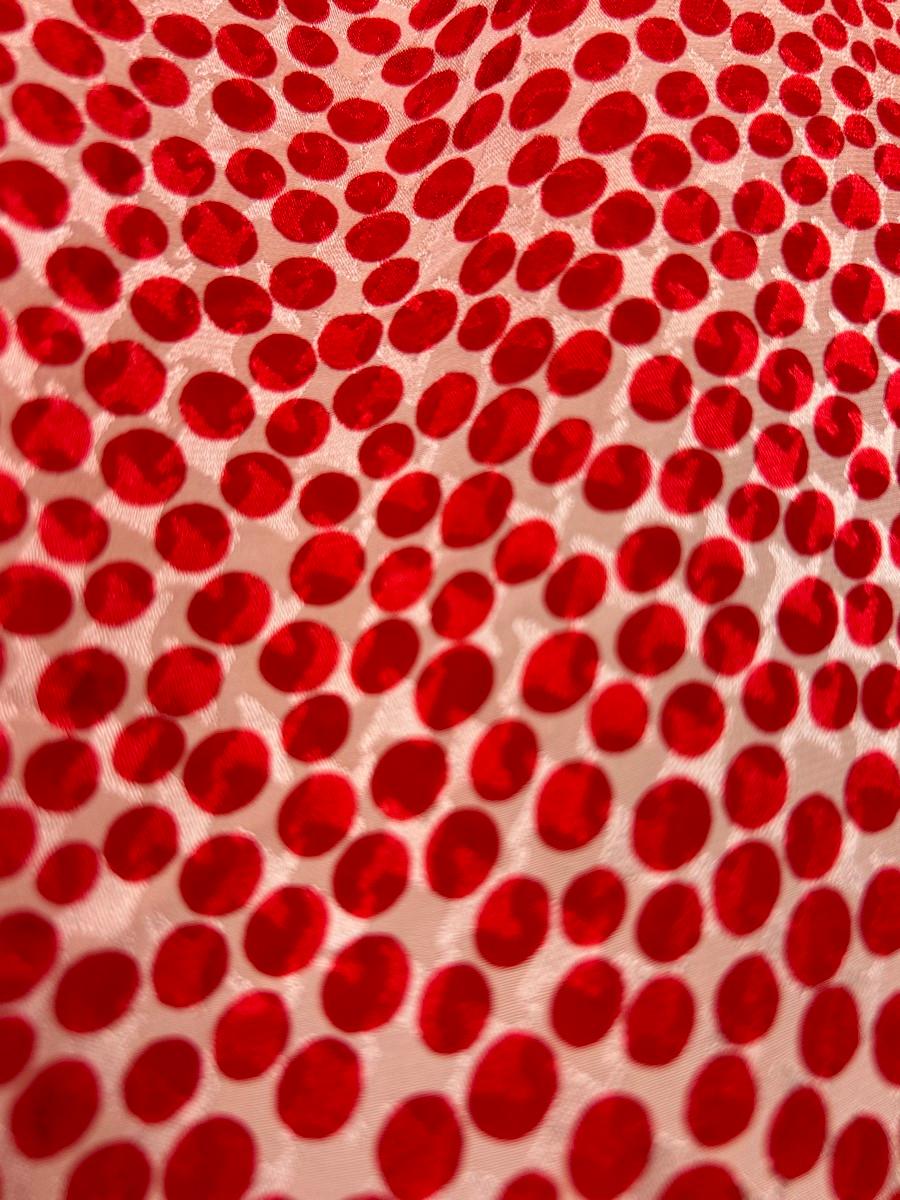 Yves Saint Laurent Rive Gauche camicetta damascata a pois rossi Circa 1976 in vendita 5