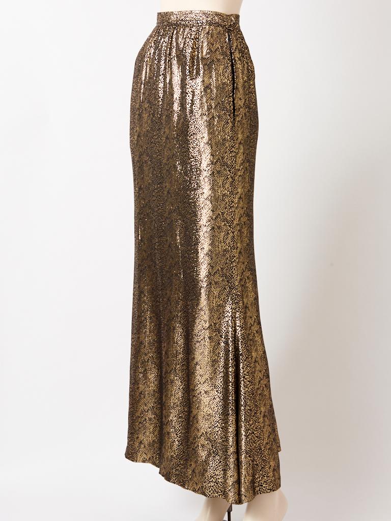 gold lame skirt